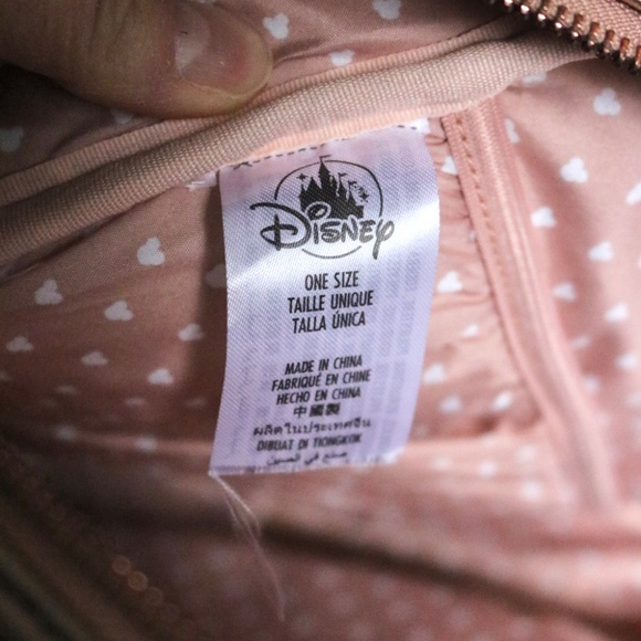 Like New DISNEY Rose Gold Flair Backpack Collectible Pin Holder Mickey Travel - Picture 9 of 12
